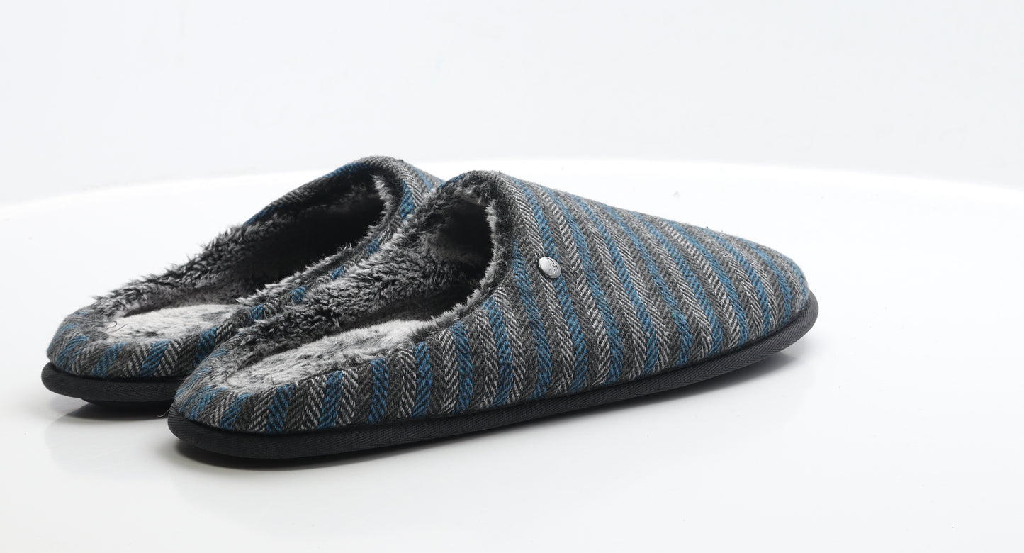 Marks and Spencer Mens Grey Polyester Slip On Slipper UK 11
