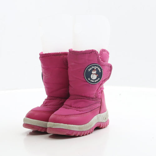 JoJo Maman Bébé Girls Pink Polyester Snow Boot Boot UK 4 EUR 21