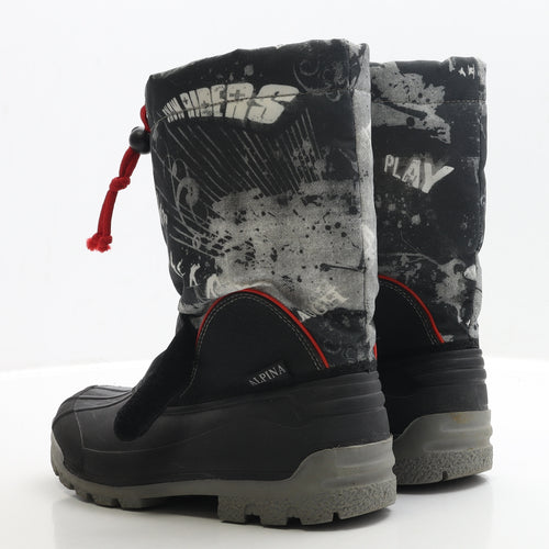 Snow Rider Boys Black Polyester Snow Boot Boot UK 4 EUR 37 - Size 4-5