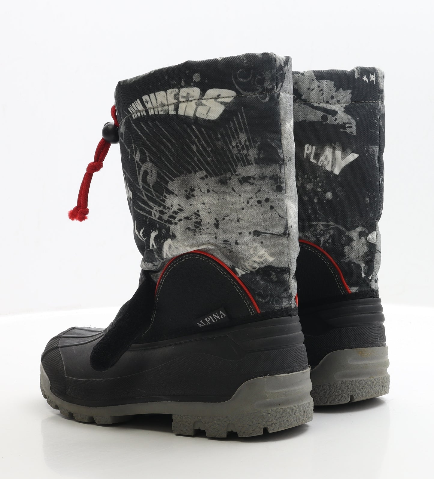 Snow Rider Boys Black Polyester Snow Boot Boot UK 4 EUR 37 - Size 4-5
