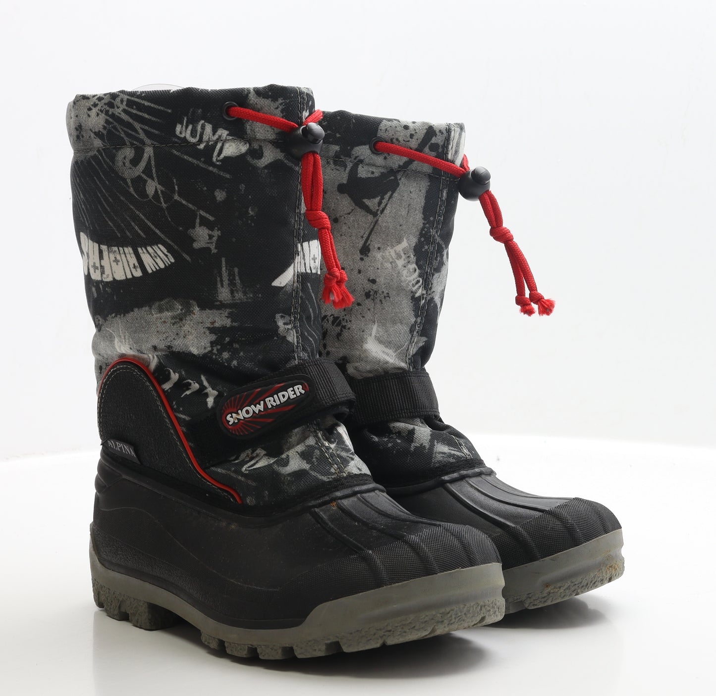 Snow Rider Boys Black Polyester Snow Boot Boot UK 4 EUR 37 - Size 4-5