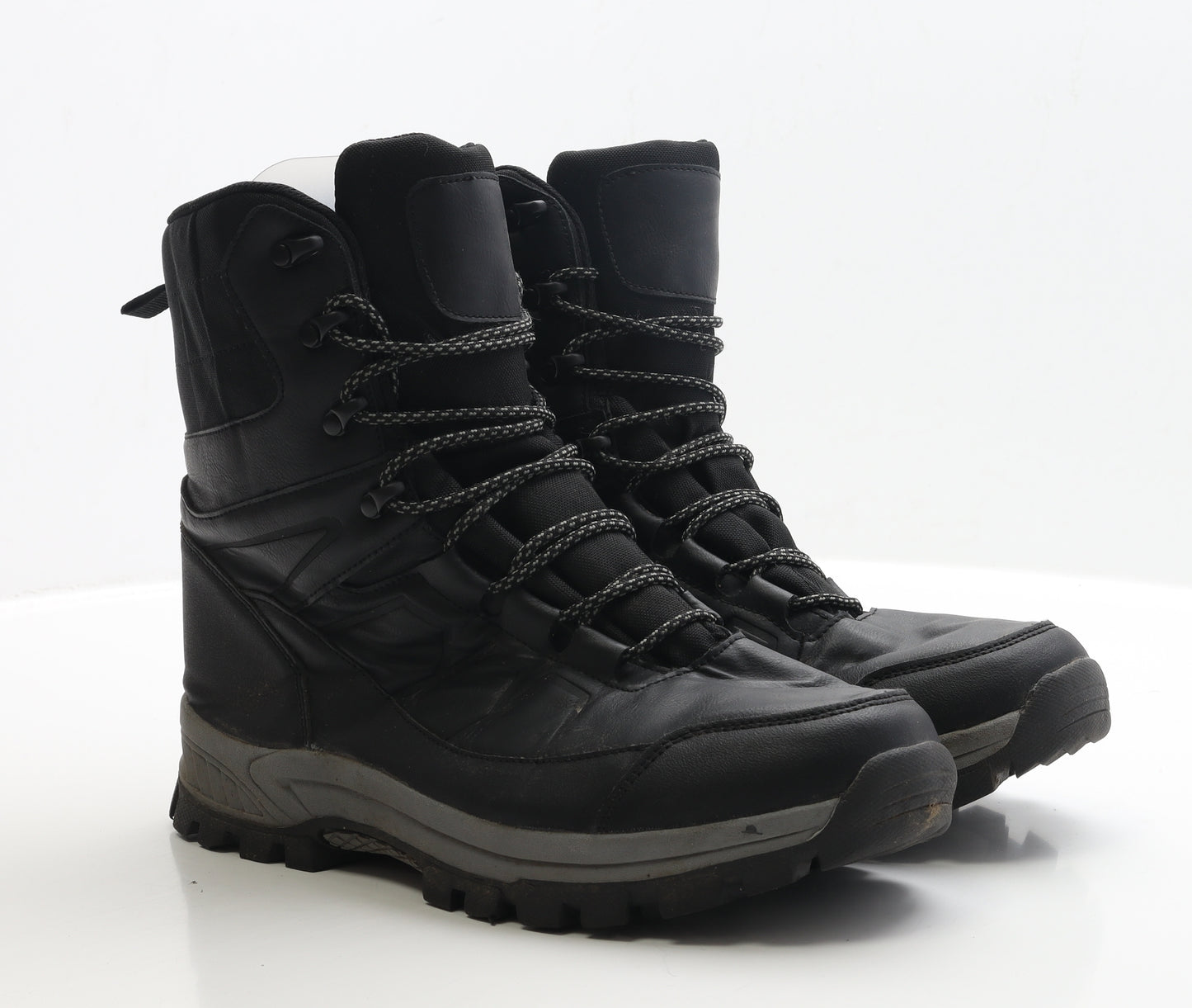 F&F Mens Black Polyester Snow Boot Boot UK 10 EUR 44