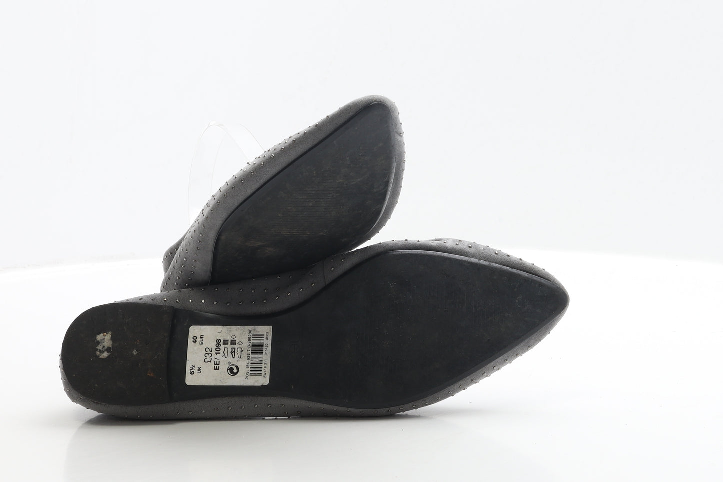 NEXT Womens Grey Polyester Flat UK 6.5 EUR 40