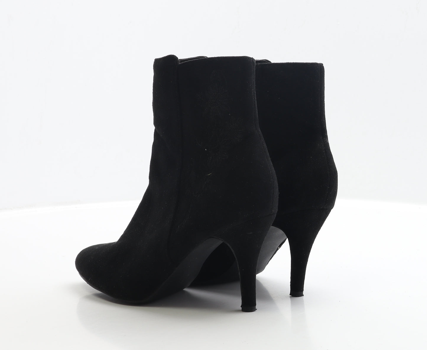 Peacock Womens Black Faux Suede Bootie Boot UK 5