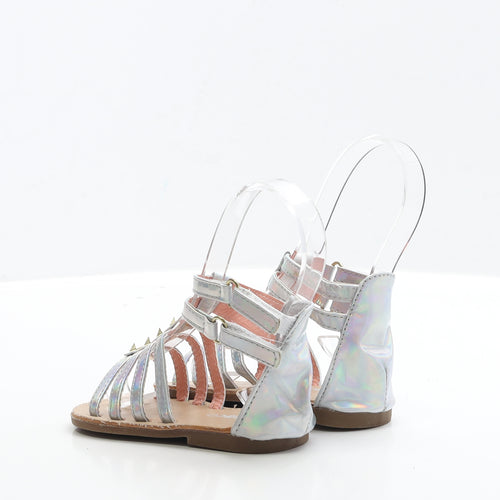 Pep&Co Girls Silver Polyester Gladiator Sandal UK 7 EUR 24
