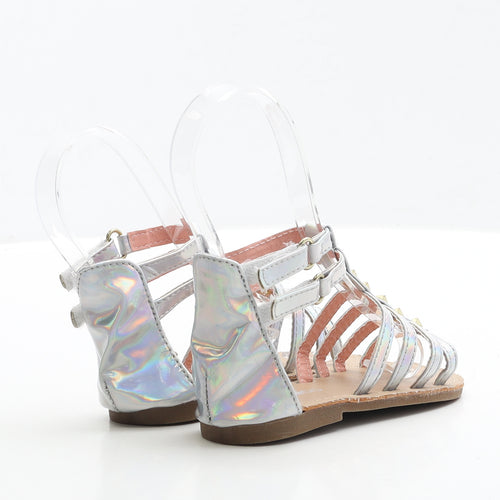 Pep&Co Girls Silver Polyester Gladiator Sandal UK 7 EUR 24