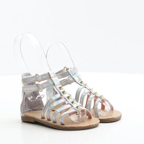 Pep&Co Girls Silver Polyester Gladiator Sandal UK 7 EUR 24