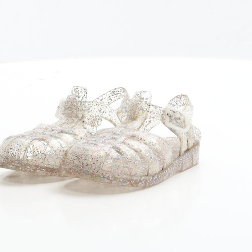 Preworn Girls Clear Rubber Slingback Sandal UK 4 EUR 23