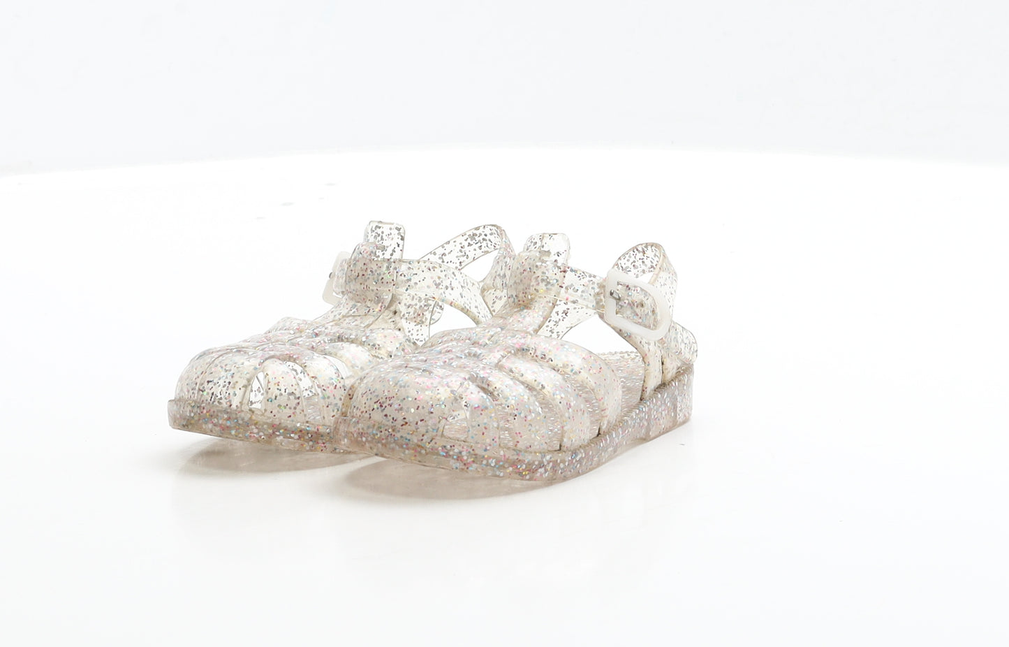 Preworn Girls Clear Rubber Slingback Sandal UK 4 EUR 23