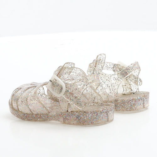 Preworn Girls Clear Rubber Slingback Sandal UK 4 EUR 23