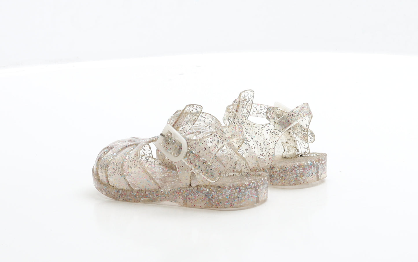 Preworn Girls Clear Rubber Slingback Sandal UK 4 EUR 23