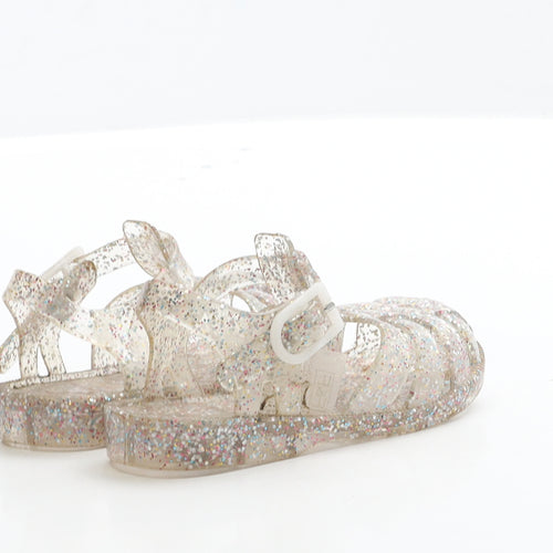 Preworn Girls Clear Rubber Slingback Sandal UK 4 EUR 23
