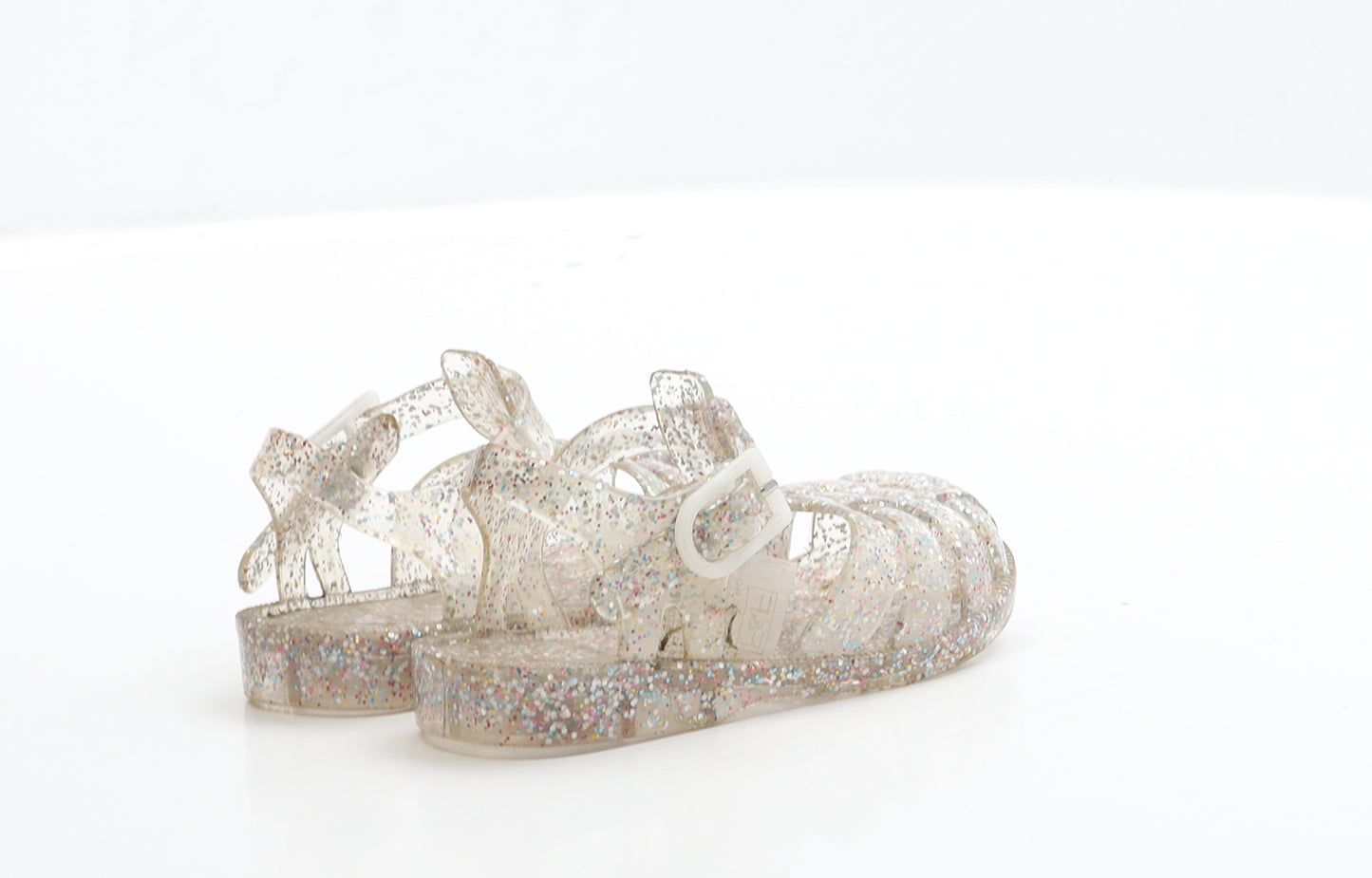 Preworn Girls Clear Rubber Slingback Sandal UK 4 EUR 23