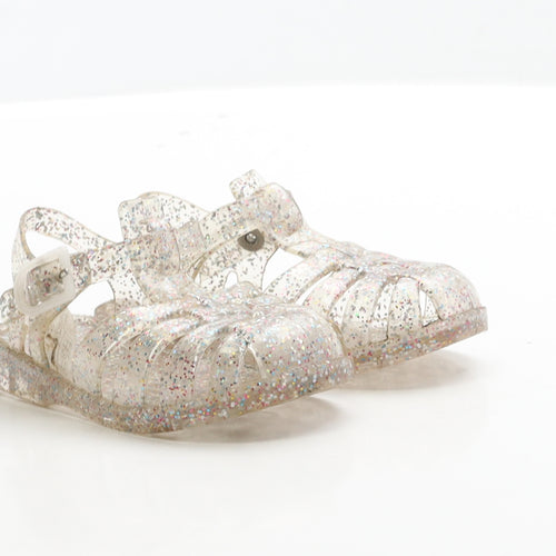 Preworn Girls Clear Rubber Slingback Sandal UK 4 EUR 23
