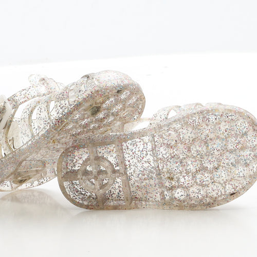 Preworn Girls Clear Rubber Slingback Sandal UK 4 EUR 23