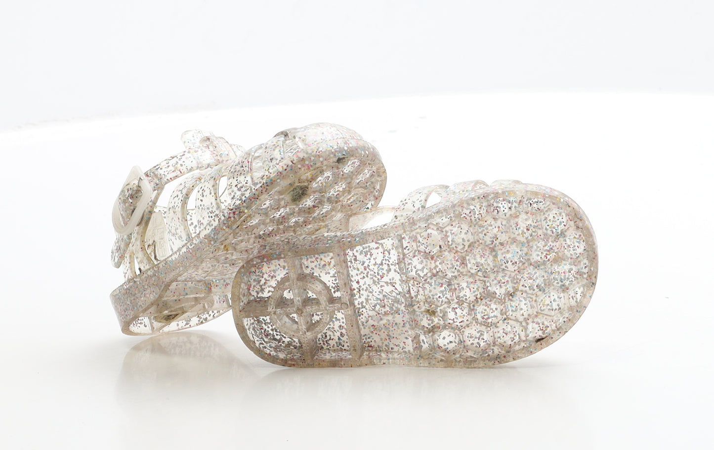 Preworn Girls Clear Rubber Slingback Sandal UK 4 EUR 23