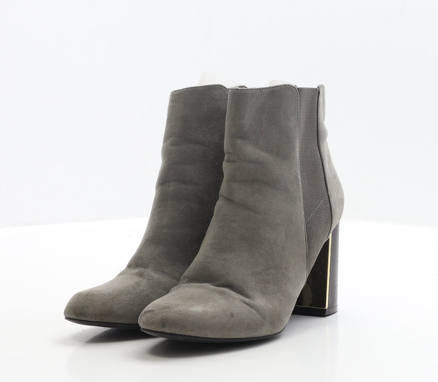 New Look Womens Grey Faux Suede Chelsea Boot UK 4