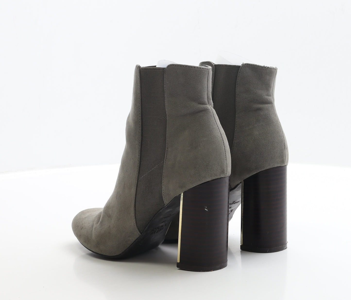New Look Womens Grey Faux Suede Chelsea Boot UK 4