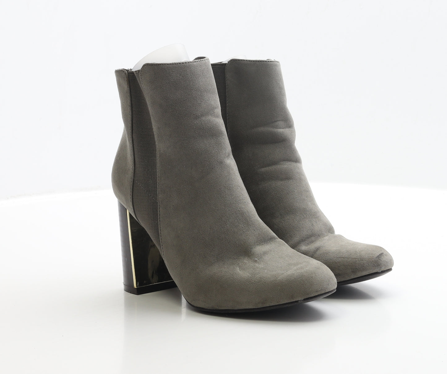 New Look Womens Grey Faux Suede Chelsea Boot UK 4