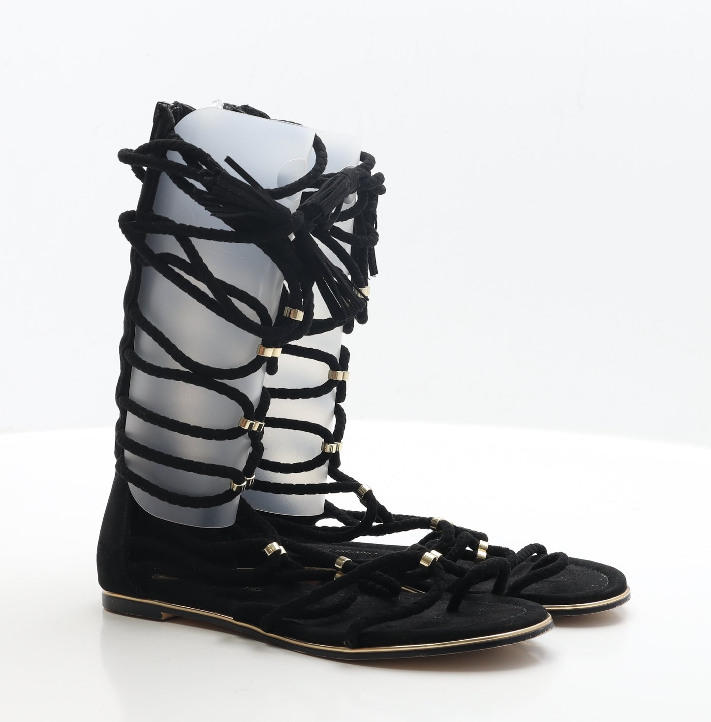 River Island Womens Black Polyester Gladiator Sandal UK 5
