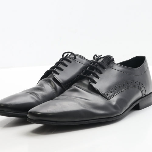 NEXT Mens Black Leather Oxford Dress UK 9 EUR 43
