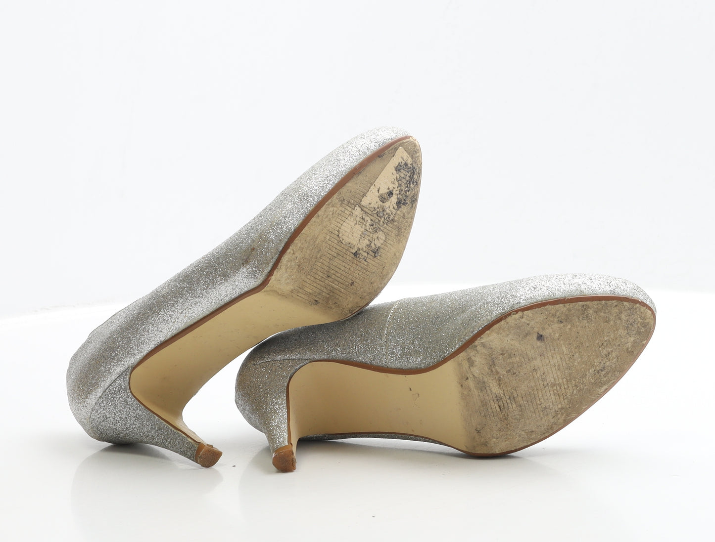 Dorothy Perkins Womens Silver Polyester Court Heel UK 4