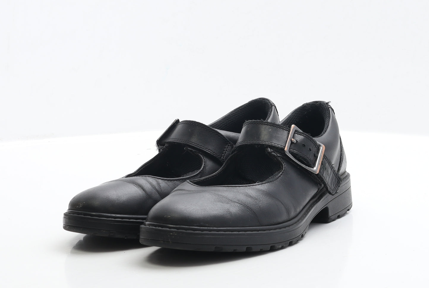 Clarks Girls Black Faux Leather Mary Jane Casual UK 4