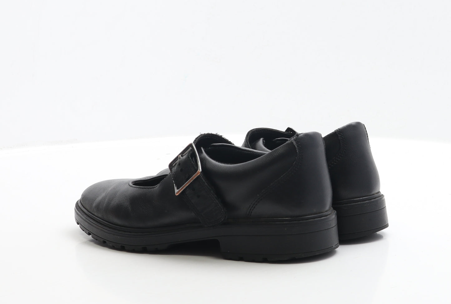 Clarks Girls Black Faux Leather Mary Jane Casual UK 4