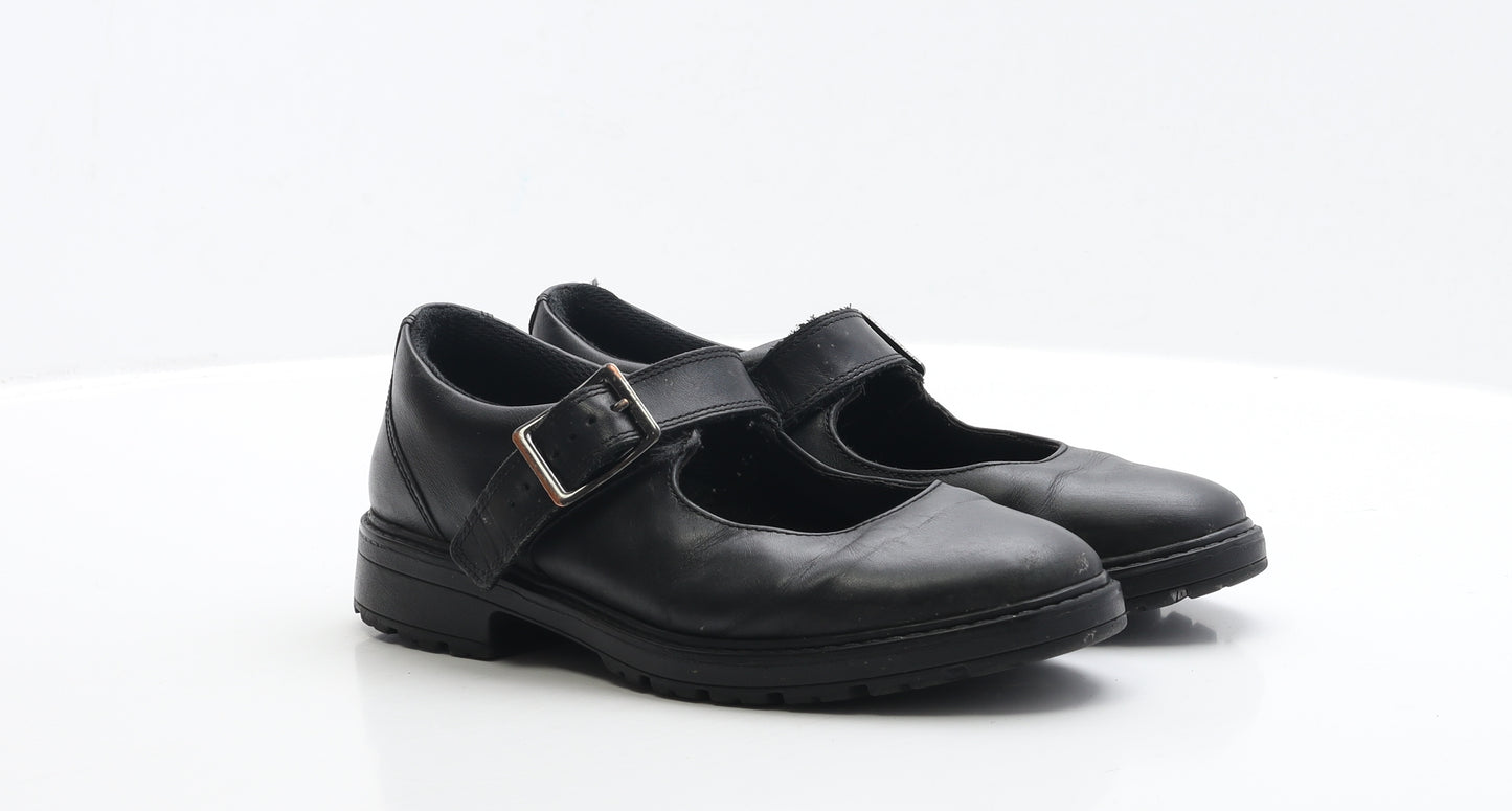 Clarks Girls Black Faux Leather Mary Jane Casual UK 4