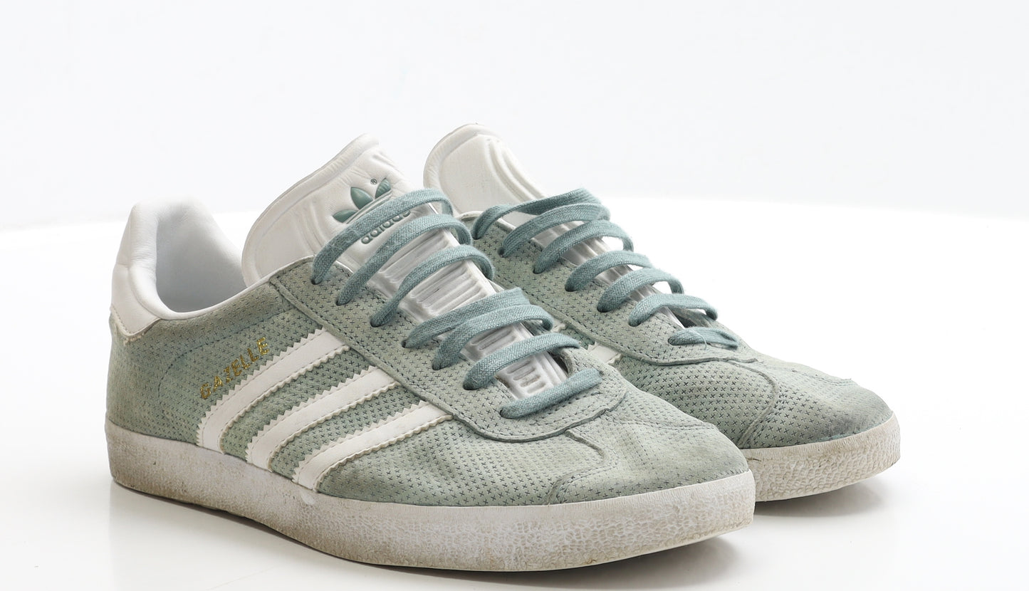 adidas Mens Green Polyester Trainer UK 6 - Gazelle