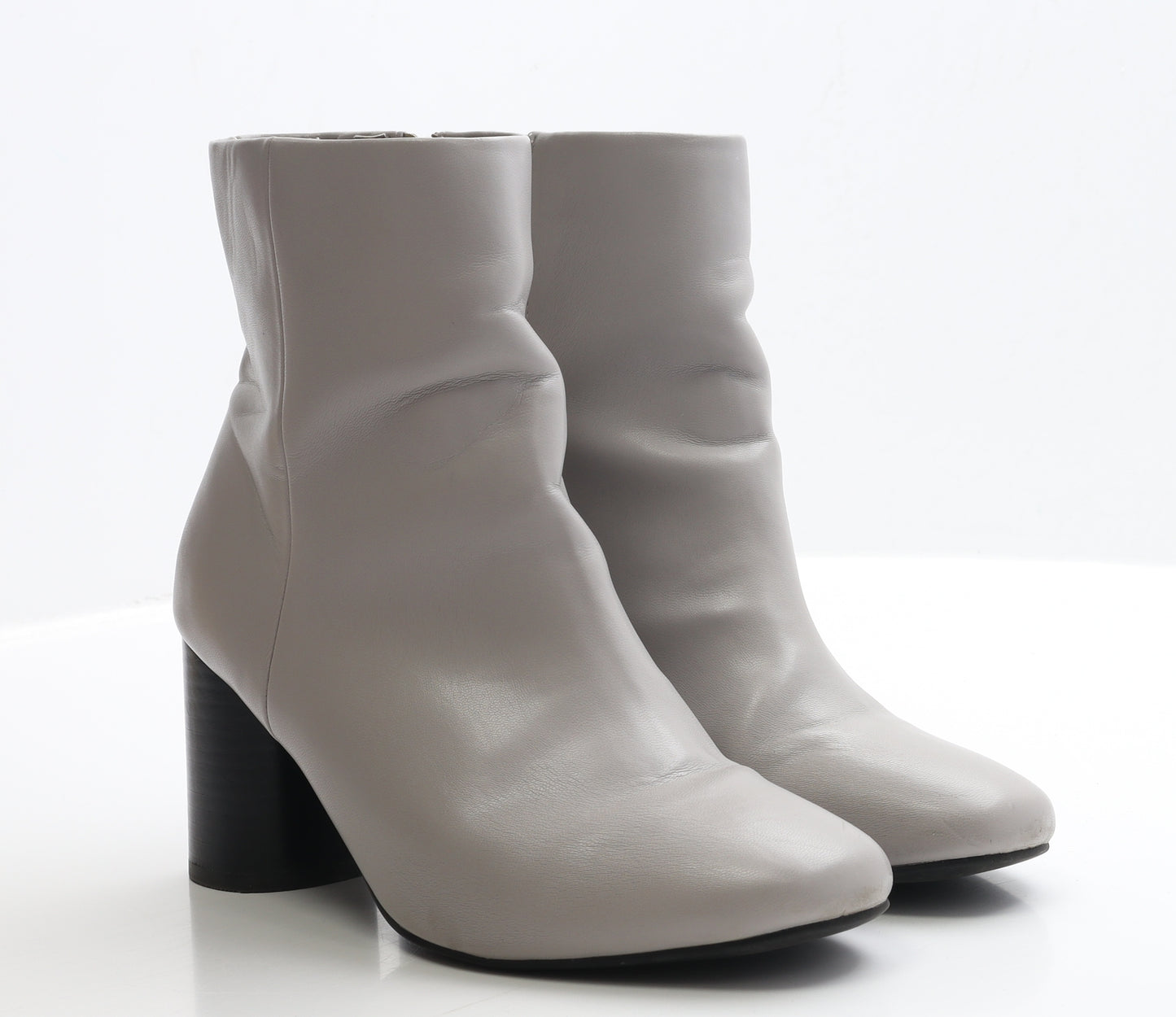 Marks and Spencer Womens Grey Faux Leather Bootie Boot UK 7