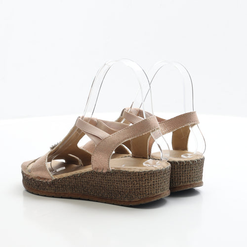 Jenny Womens Gold Polyester Strappy Sandal UK 3 EUR 36