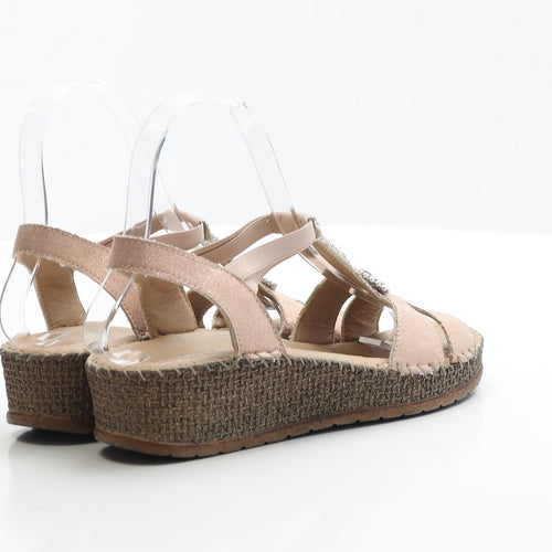 Jenny Womens Gold Polyester Strappy Sandal UK 3 EUR 36