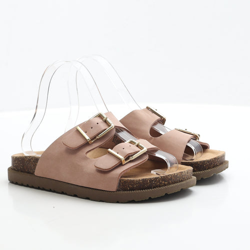 F&F Womens Pink Polyester Slip On Sandal UK EUR 36