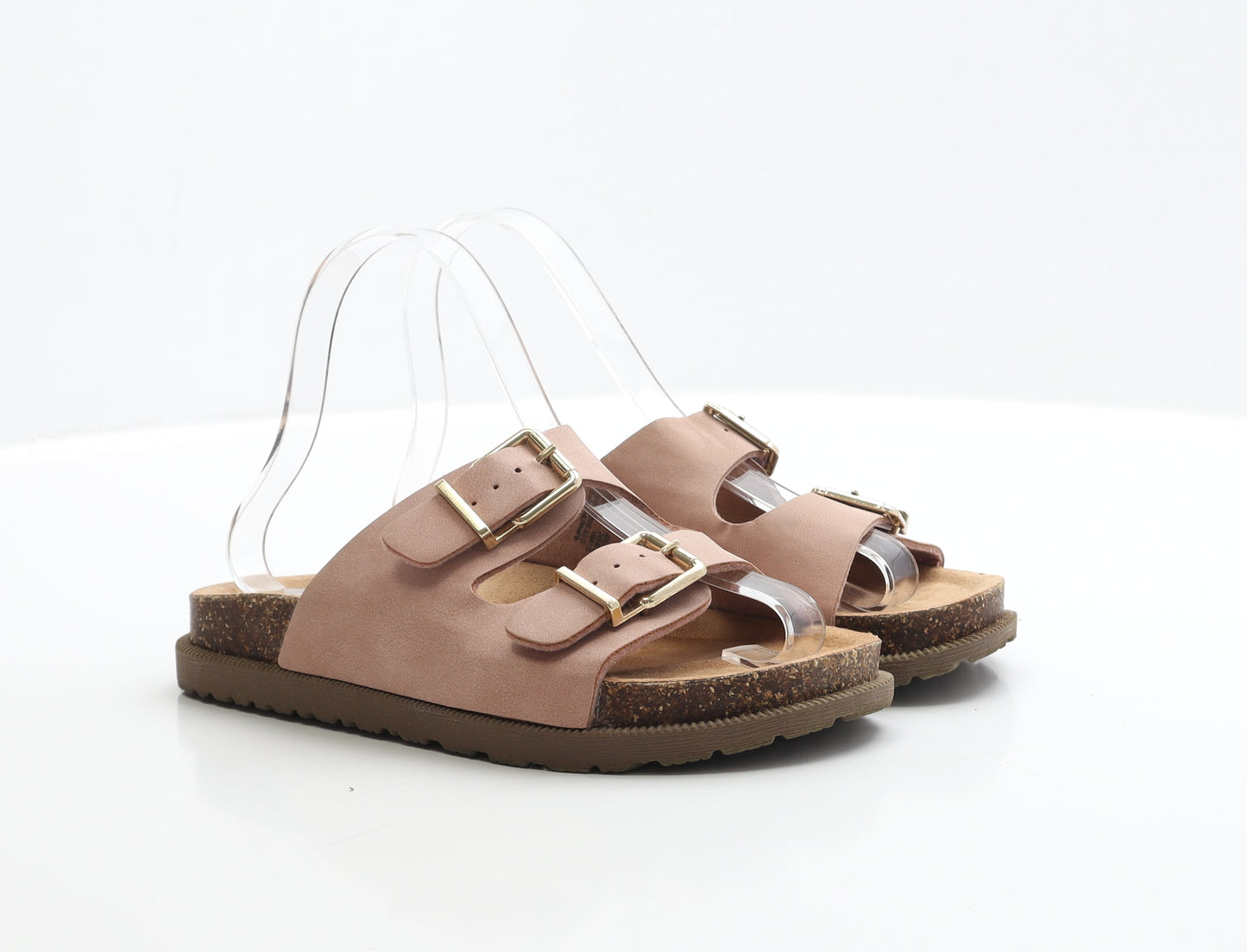 F&F Womens Pink Polyester Slip On Sandal UK EUR 36