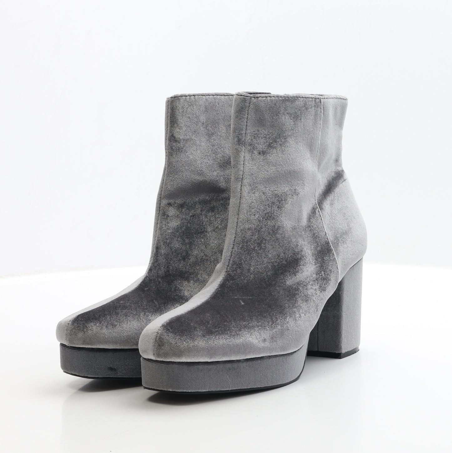 Primark Womens Grey Polyester Bootie Boot UK 7 EUR 40
