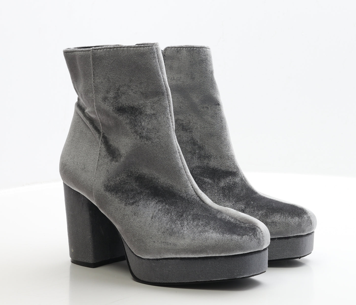 Primark Womens Grey Polyester Bootie Boot UK 7 EUR 40