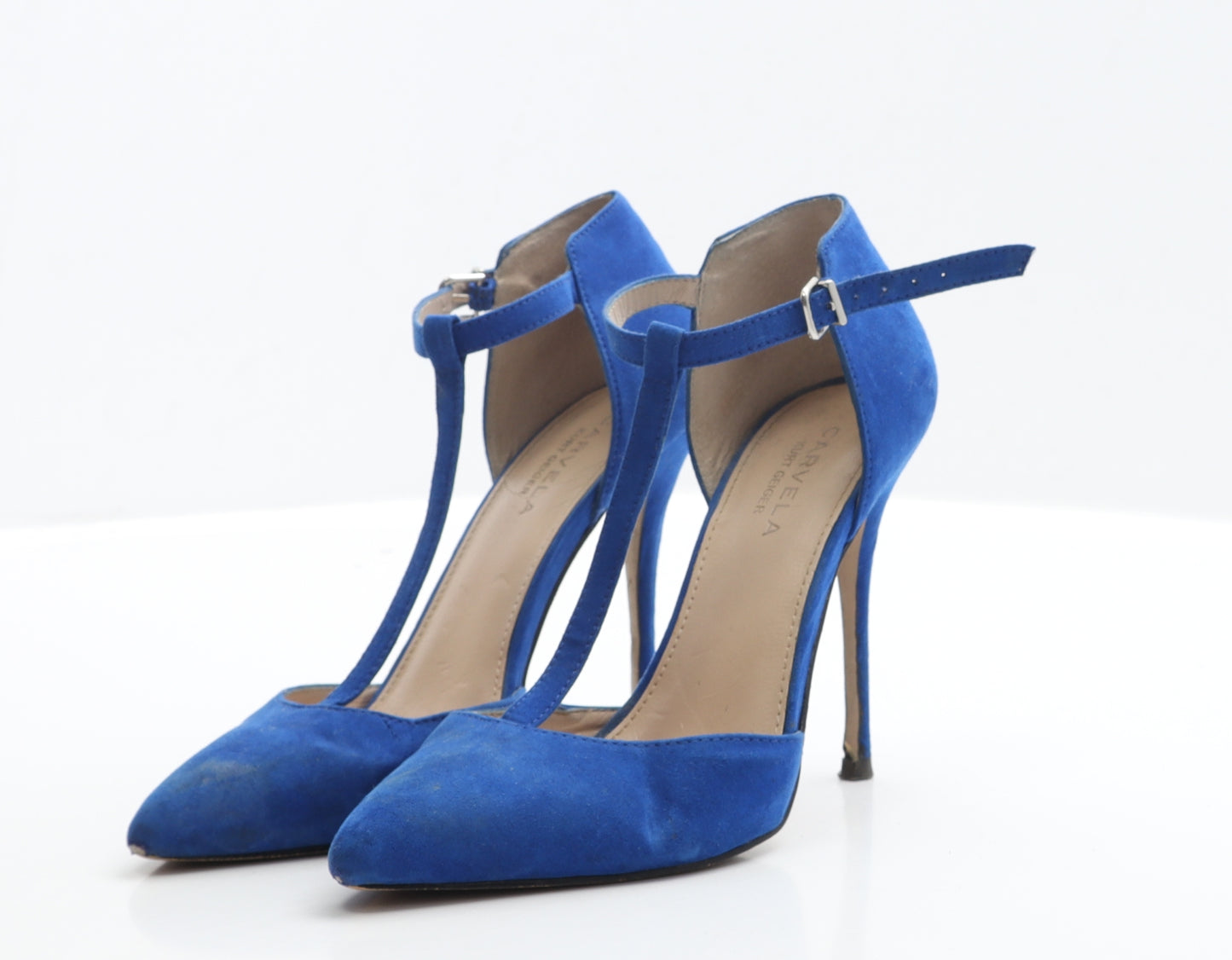 Kurt Geiger Womens Blue Faux Suede Court Heel UK 4 EUR 37