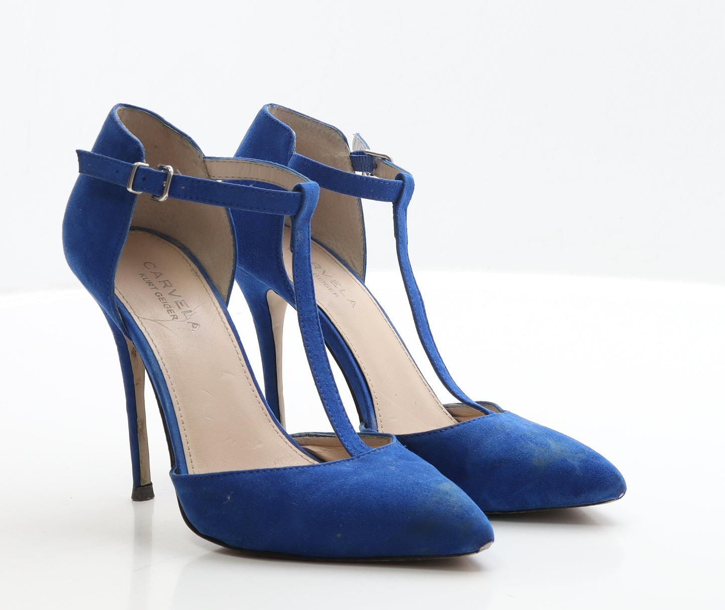 Kurt Geiger Womens Blue Faux Suede Court Heel UK 4 EUR 37
