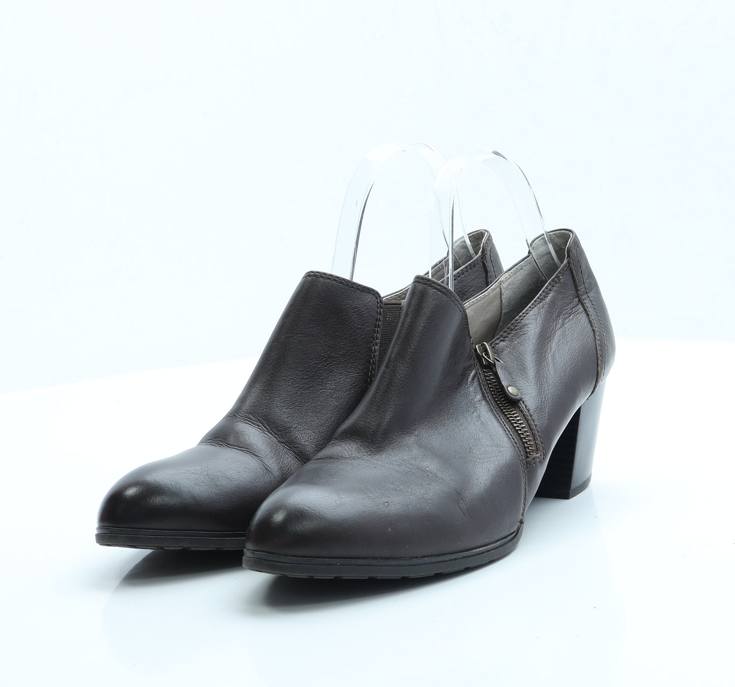 FootGlove Womens Brown Faux Leather Court Heel UK 7.5