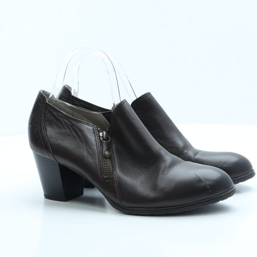 FootGlove Womens Brown Faux Leather Court Heel UK 7.5