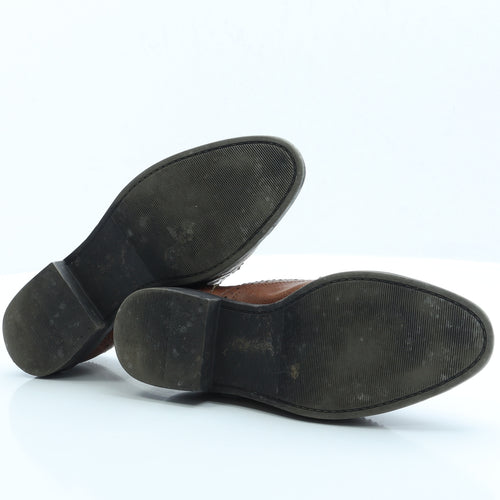 Preworn Womens Brown Faux Leather Flat UK 6 - Brogue