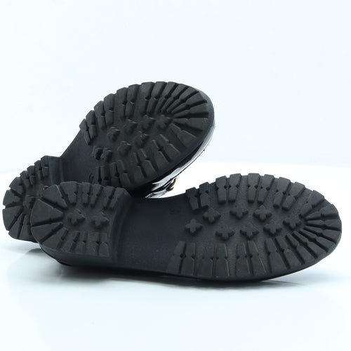 Peacocks Womens Black Vinyl Loafer Flat UK 6 EUR 39