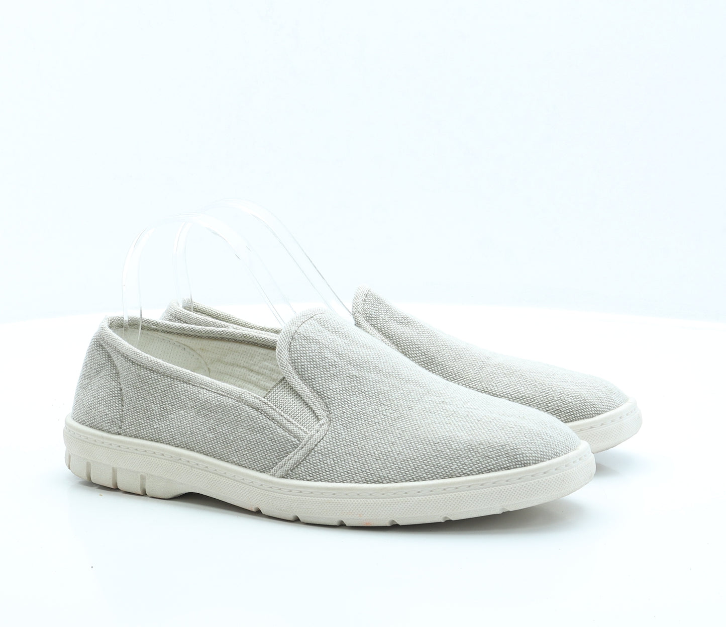 Islander Mens Grey Fabric Slip On Casual UK 10 EUR 44