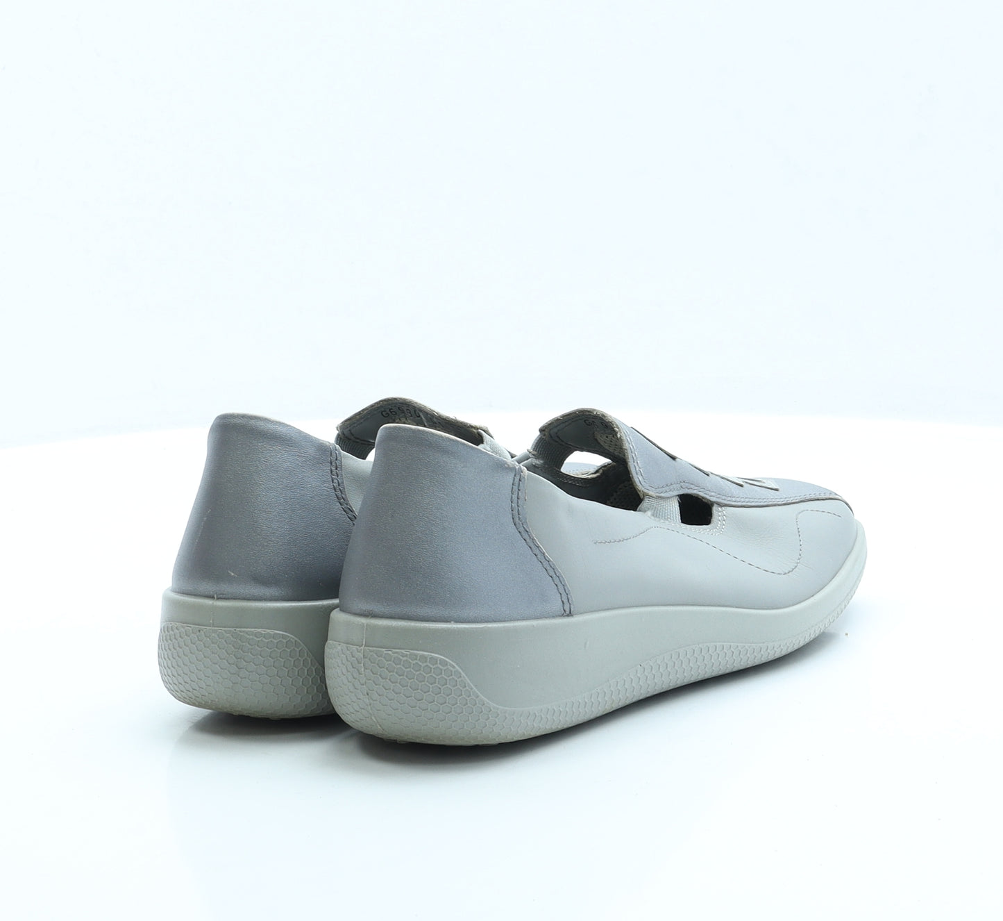Hotter Womens Grey Faux Leather Slip On Flat UK 6