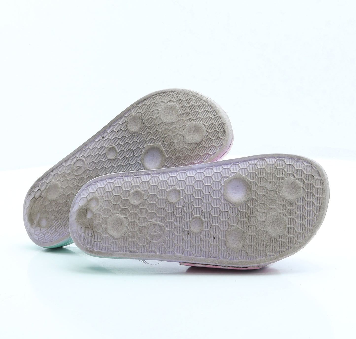 Preworn Girls Multicoloured Geometric Polyester Slider Sandal UK 4