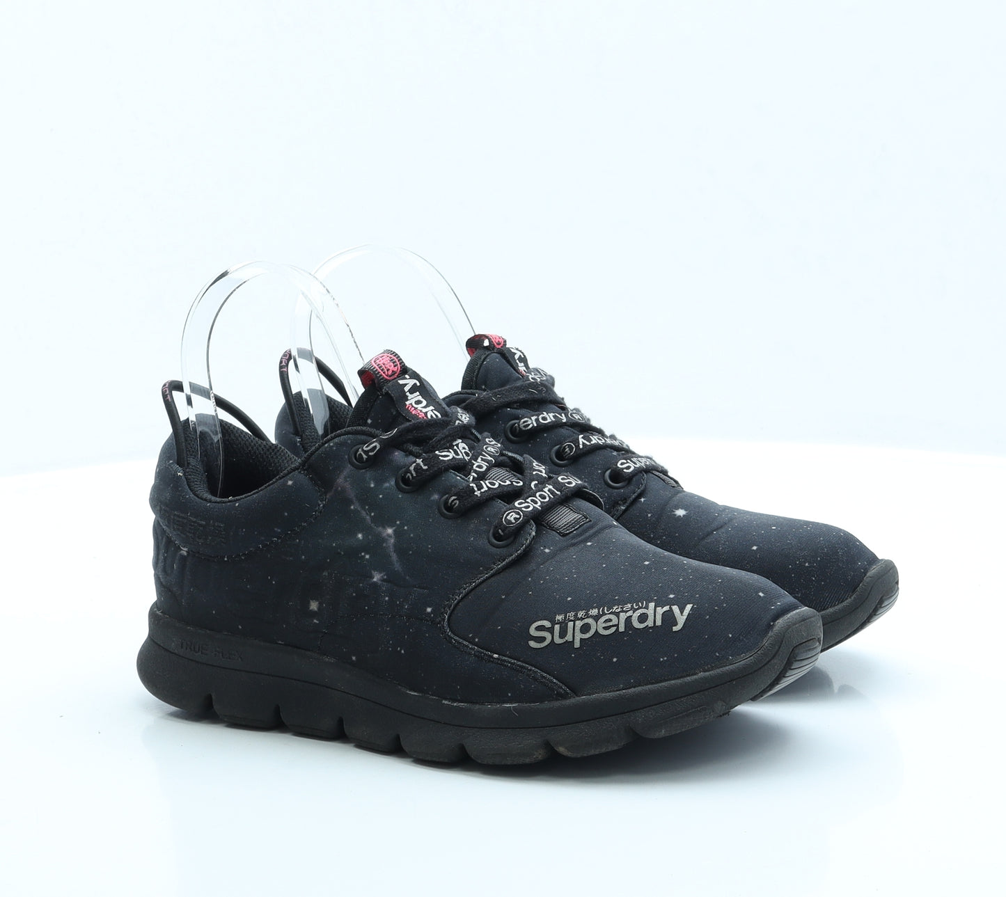 Superdry Womens Black Polyester Trainer UK 5 EUR 38 - Galaxy print