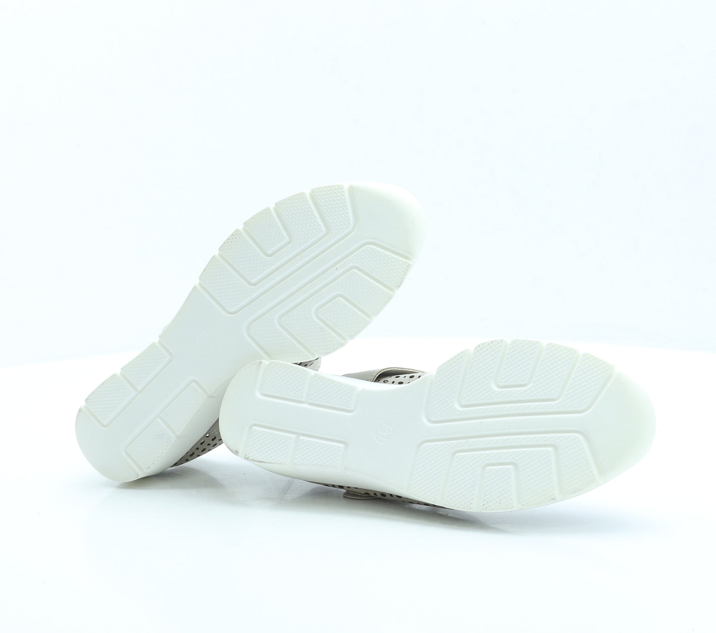 KushyShoo Womens Beige Geometric Polyester Flat UK 4 EUR 37