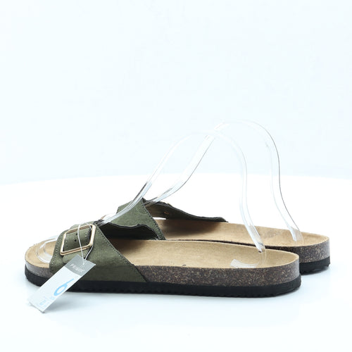 Primark Womens Green Faux Suede Slip On Sandal UK 6 EUR 39 US 8