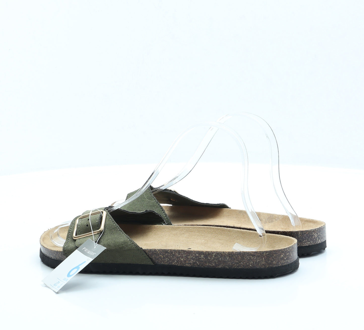 Primark Womens Green Faux Suede Slip On Sandal UK 6 EUR 39 US 8